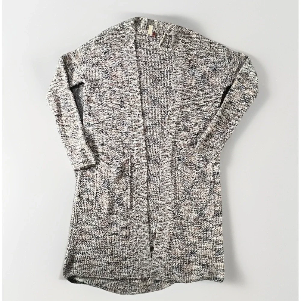 Pilcro Anthropologie Longline Open Front Cardigan Sweater Duster M Pockets‎ Knit